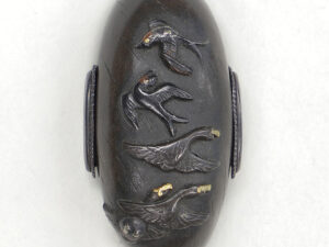 春秋渡り鳥図　無銘浜野派として保存刀装具鑑定書付き