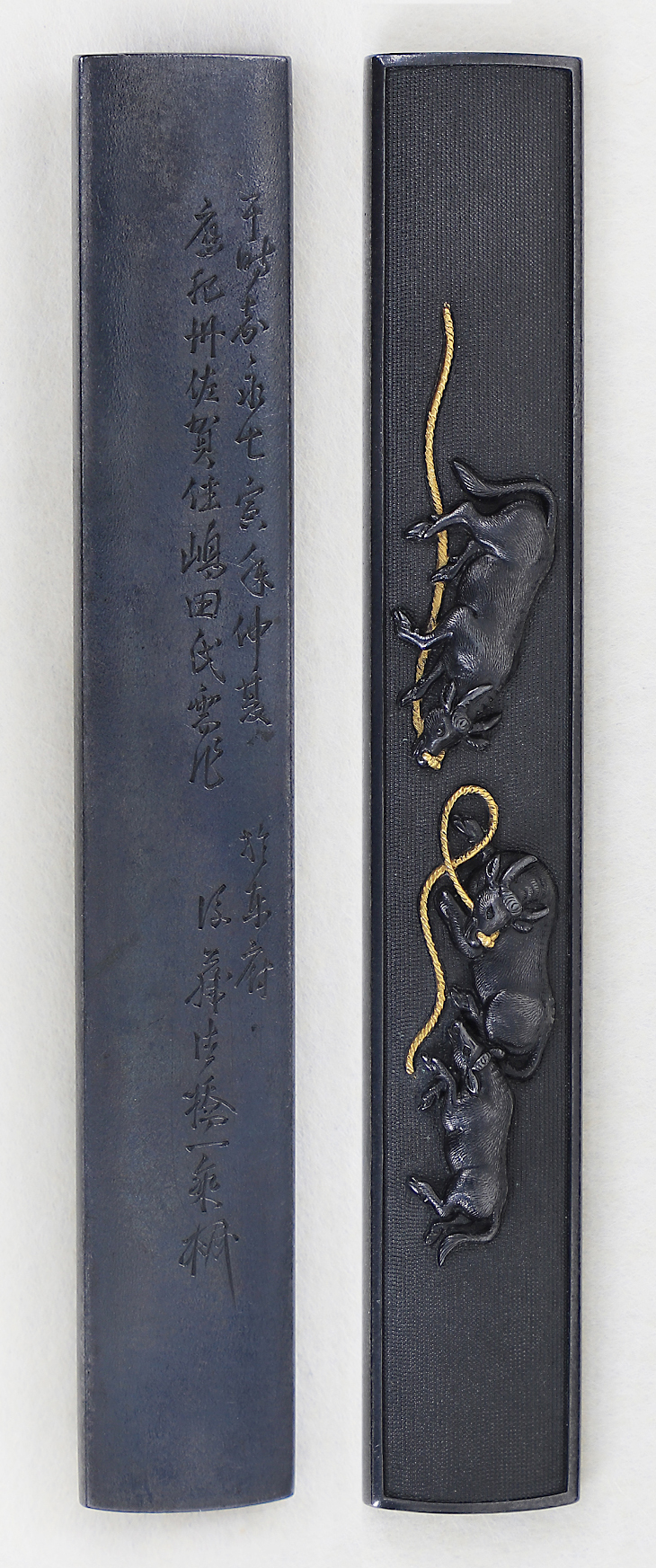 三疋牛図 銘・於東府後藤法橋一乗 花押 第六十七回重要刀装具指定品 - 画像 (2)